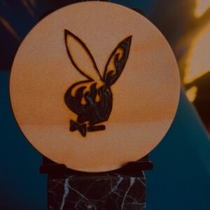 Playboy Tan and Black Emblem Display